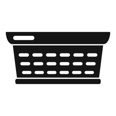 Havalandırma delikleri olan basit boş çamaşır sepeti, dik duruyor.