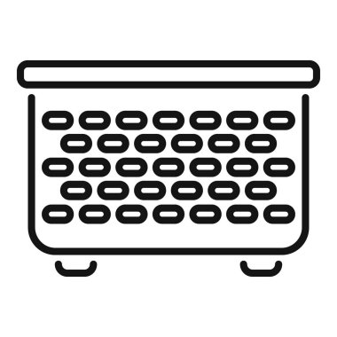 Boş bir çamaşır sepetinin basit bir simgesi yerde duruyor, kullanılmaya hazır.