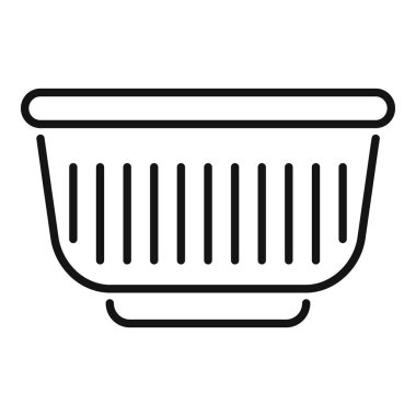 Alışveriş, ticaret, perakende ve tüketimi temsil eden boş bir sepetin basit bir simgesi
