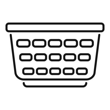 Çamaşır sepetinin basit sanat simgesi. Ev işlerini ve organizasyonu temsil etmek için ideal.