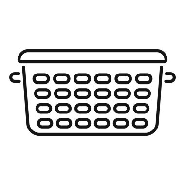 Kirli çamaşırları bekleyen boş çamaşır sepetinin basit simgesi