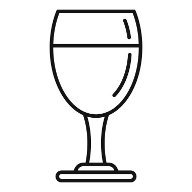 İçinde sıvı bulunan bir bardak sapının basit çizimi. Barlar, restoranlar ve içecekler için mükemmel.