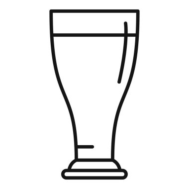 Klasik bir bira bardağının basit siyah beyaz çizgisi çizimi