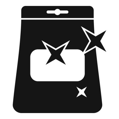 Atıştırmalıklar veya diğer ürünler için yıldızlı siyah folyo yiyecek paketi