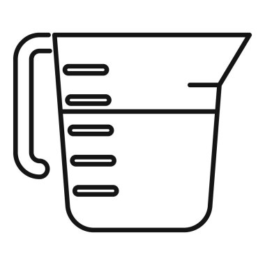 Yemek pişirme ve pişirme tarifleri için mililitreleri gösteren ölçü kabı