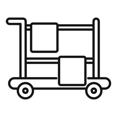 Temiz havlu taşıyan otel vagonu çarşaf taşımak için elverişli ve verimli bir yol sağlıyor.