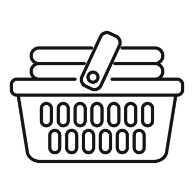 Temiz çamaşır sepetinin basit sanat simgesi kaldırılmaya hazır.