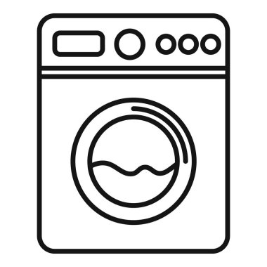 Çamaşır makinesinin çamaşır yıkama döngüsünü gösteren basit bir çamaşır simgesi
