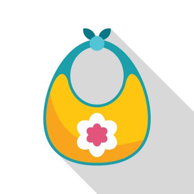 Çiçek süslemeli sarı bebek önlüğü, bebekler ve bebekler için beslenme zamanı boyunca koruma sağlıyor.