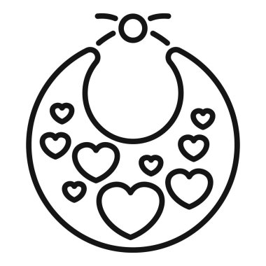 Bebek önlüğünün basit bir çizgisi. Yeni doğmuş bir bebeğin sevgisini ve bakımını sembolize ediyor.