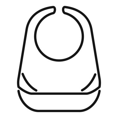 Bebek önlüğünün çizgi sanat simgesi, bebek beslenme zamanını ve yemek zamanını temsil etmek için mükemmel.