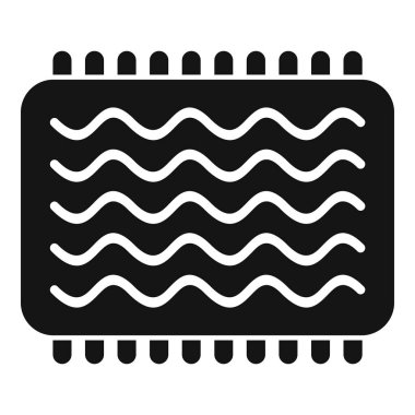 Bir anakart için güçlü bir mikroçipi temsil eden dalgalı bir işlemci simgesi