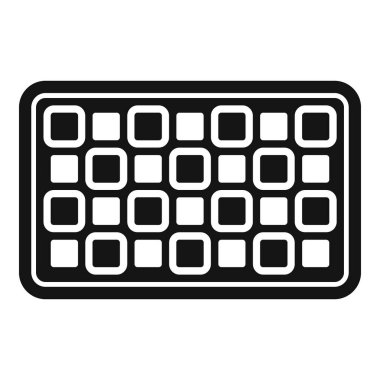 Gevrek waffle yapmak için gözleme ızgarasını temsil eden basit bir silüet, yemek tarifleri ve mutfak eşyaları için mükemmel bir görsel.