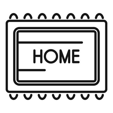 Web sitelerinde ve uygulamalarda kullanılacak ev sözcüğüne sahip bir düğmenin basit satır simgesi