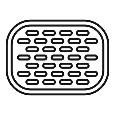 Dikdörtgen waffle ızgarası lezzetli bir kahvaltı hazırlamak için hazır.