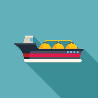 Küresel tanklarda sıvılaştırılmış doğalgaz taşıyan bir tanker gemisi.