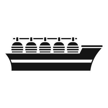 Sıvılaştırılmış doğalgaz taşıyan bir gaz taşıyıcısının siyah beyaz simgesi.