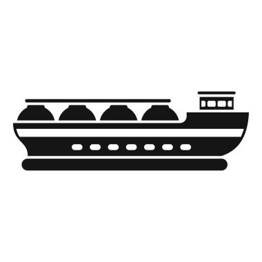 Sıvılaştırılmış doğalgaz taşıyan bir gaz taşıyıcısının siyah beyaz simgesi.