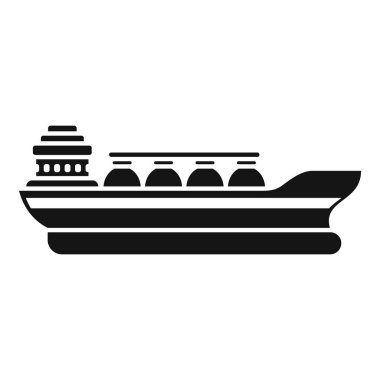 Enerji endüstrisi için gaz taşıyan büyük bir geminin silüeti.