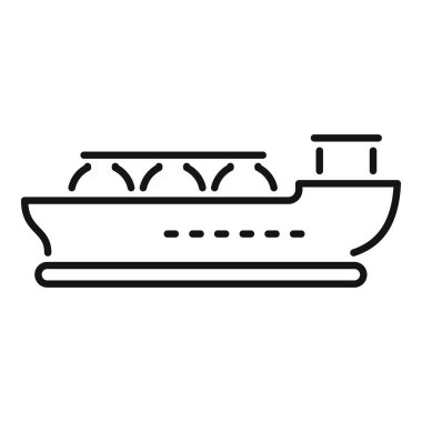 Feribot yolcuları su yolundan geçirir, basit ulaşım simgesi konsepti