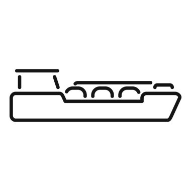 Okyanus üzerinde gaz taşıyan bir Ing tankerinin siyah beyaz simgesi