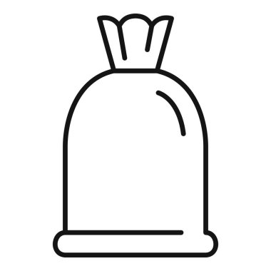 Yay ikonuyla bağlanmış bir çöp torbası. Beyaz arkaplanda izole edilmiş web tasarımı için yay simgesiyle bağlanmış tam çöp torbası