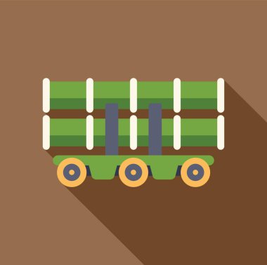 İnşaat alanında kereste taşıyan bir tomruk kamyonunun simgesi.