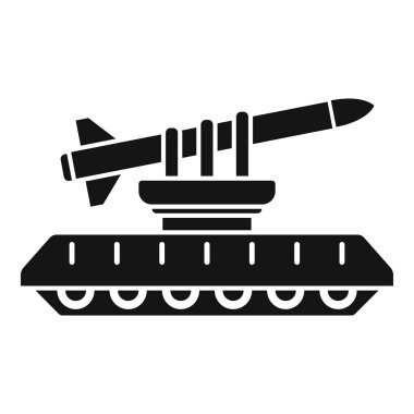 Askeri tank füze fırlatma sistemi simgesi glifleri