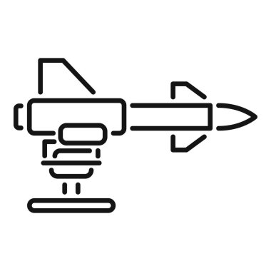 Askeri roket fırlatma sistemi alarm durumunda, çizgi simgesi tasarımı