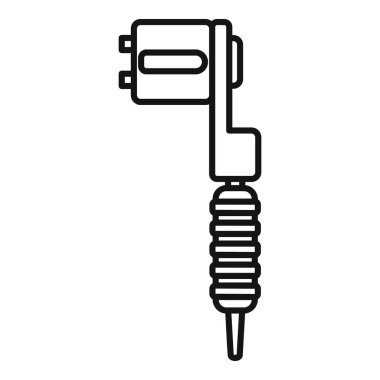 Dövme makinesinin basit siyah beyaz çizimi, dövmeyle ilgili minimalist tasarımlar için ideal.