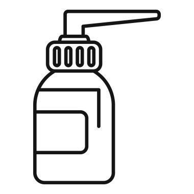 Temizlik ve dezenfeksiyon için sıvı ürün içeren bir sprey şişesinin basit çizimi