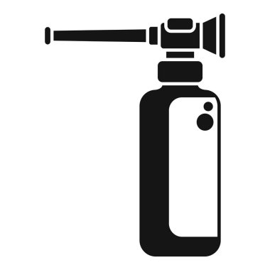 Bahçe işleri ve haşere kontrolü için kimyasal sprey şişesini temsil eden siyah sembol