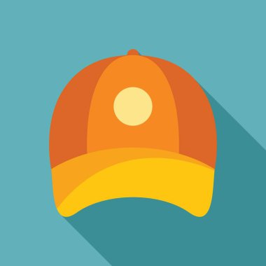 Turuncu beyzbol şapkası boş daire logosu sunuyor, marka kimliği sunumu için mükemmel.