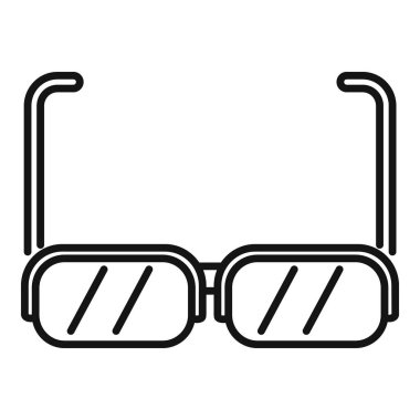 Beyaz arkaplanda kalın çerçeveli güneş gözlüğü simgesi