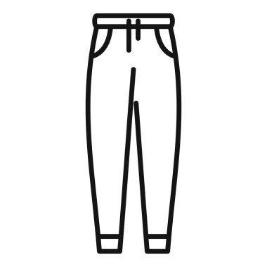 Basit siyah ve beyaz çizgiler, elastik tabanlı sıradan bir pantolonu temsil ediyor.