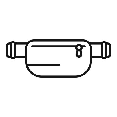 Kişisel eşyaları taşımak için küçük bir bel çantasının basit çizgisi.