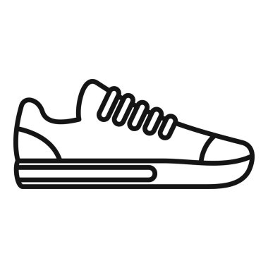 Koşan bir ayakkabının basit çizgi simgesi, spor, fitness ve aktif yaşam tarzlarını çağrıştırıyor