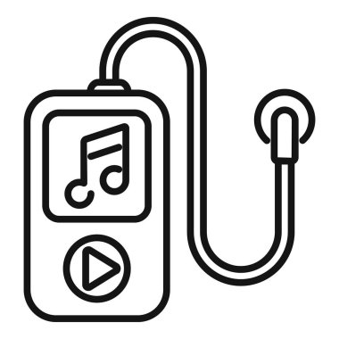 Kulaklıklı bir müzik çaların satır simgesi, taşınabilir ses kavramını temsil ediyor