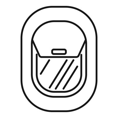 Kapalı güneşi gösteren basit bir uçak penceresi çizimi