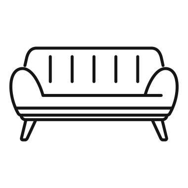 Kanepenin basit çizgi simgesi, mobilya, iç tasarım veya ev dekorasyonu hakkında web siteleri veya uygulamalar için mükemmel