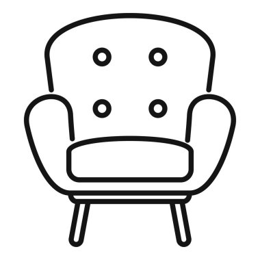 Oturma odasını döşemek için mükemmel yumuşak yastıklı koltuğun basit bir taslak simgesi