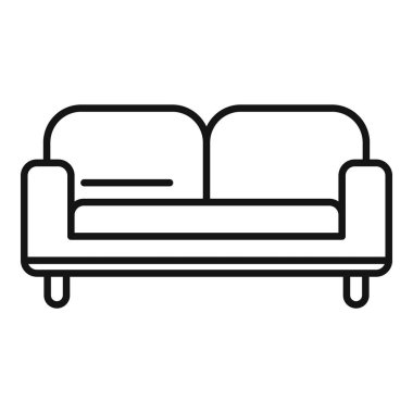 Sırtüstü ve dizlikleri olan basit bir kanepe çizimi.