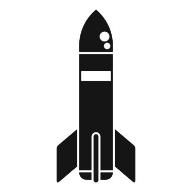 Kozmosa fırlatılan bir uzay roketinin siyah beyaz simgesi