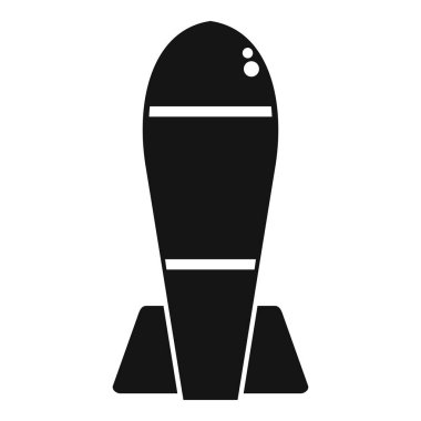 Büyük bir bombanın siyah silüeti, fitilli, savaş, yıkım ve askeri gücü temsil ediyor.