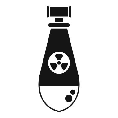 Simple black and white illustration of an atomic bomb representing the threat of nuclear war clipart