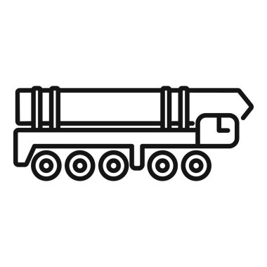 Askeri füze fırlatıcı kamyonu roket silah sistemi taşıyor.