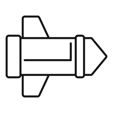 Cruise füze ikonu. Beyaz arkaplanda izole edilmiş web tasarımı için taslak cruise füze simgesi