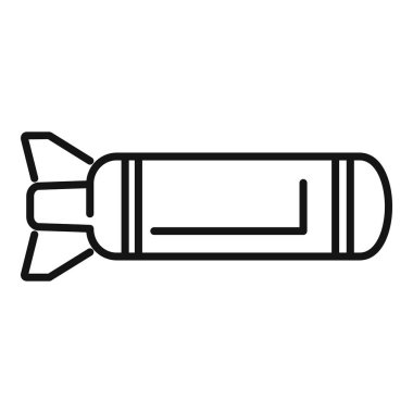 Hava bombasının basit bir çizgi simgesi, savaş, ordu ve silah kavramlarını temsil ediyor.