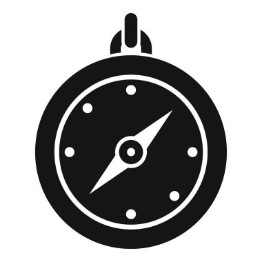 Kuzeyi gösteren basit siyah beyaz simge