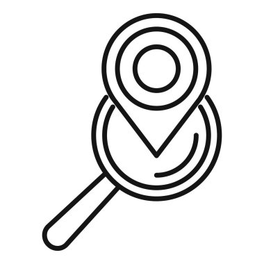 Büyüteç arama konumu simgesi, taslak biçimi, ağ ve mobil uygulamalar için mükemmel